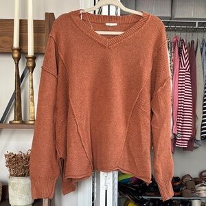 2/$20 Boutique Burnt Orange V-Neck Sweater